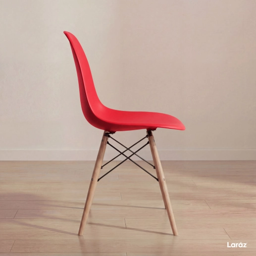 Produto Cadeira de jantar Charles Eames Eiffel DSW em Polipropileno - Vermelho