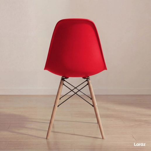 Produto Cadeira de jantar Charles Eames Eiffel DSW em Polipropileno - Vermelho