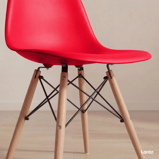 Produto Cadeira de jantar Charles Eames Eiffel DSW em Polipropileno - Vermelho