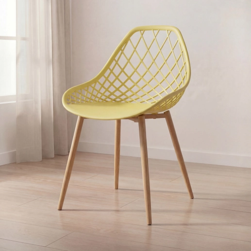 Produto Cadeira de jantar Clarice Cloe com design contemporâneo - Amarelo