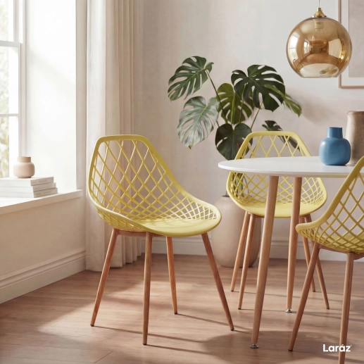 Produto Cadeira de jantar Clarice Cloe com design contemporâneo - Amarelo