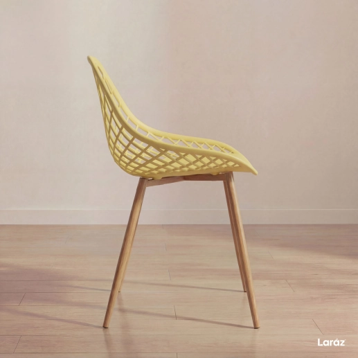 Produto Cadeira de jantar Clarice Cloe com design contemporâneo - Amarelo