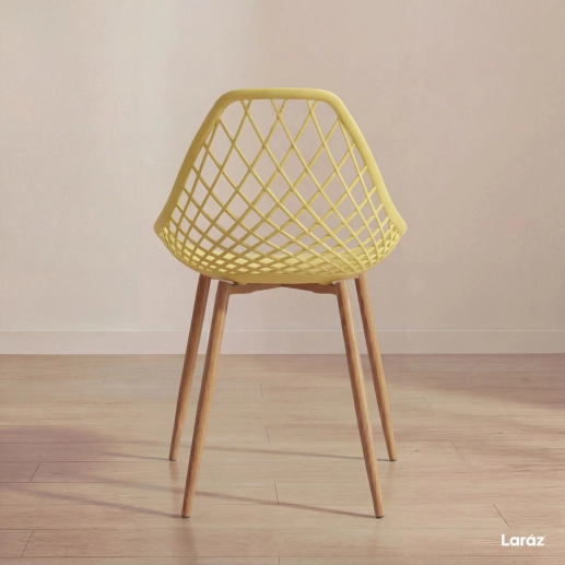 Produto Cadeira de jantar Clarice Cloe com design contemporâneo - Amarelo