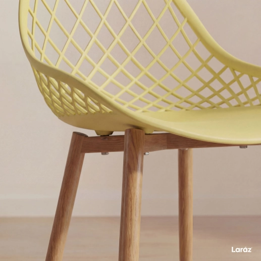 Produto Cadeira de jantar Clarice Cloe com design contemporâneo - Amarelo