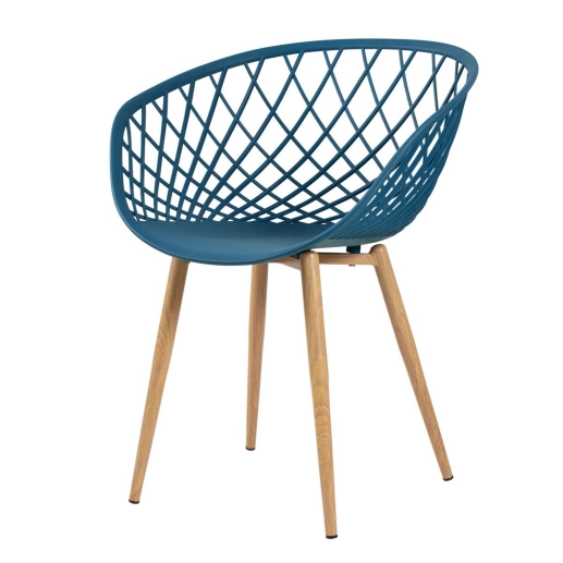 Produto Cadeira de jantar Clarice Nest com design moderno e anatômico - Azul petróleo