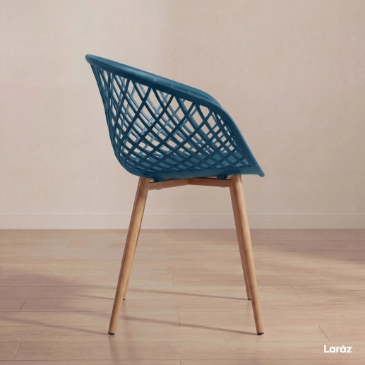 Produto Cadeira de jantar Clarice Nest com design moderno e anatômico - Azul petróleo