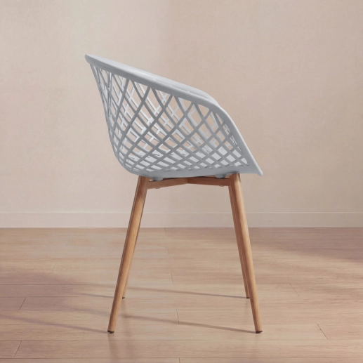 Produto Cadeira de jantar Clarice Nest com design moderno e anatômico - Cinza