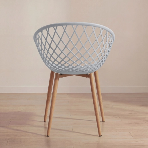 Produto Cadeira de jantar Clarice Nest com design moderno e anatômico - Cinza