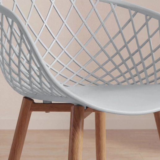 Produto Cadeira de jantar Clarice Nest com design moderno e anatômico - Cinza