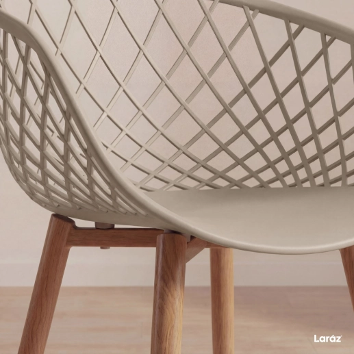 Produto Cadeira de jantar Clarice Nest com design moderno e anatômico - Nude