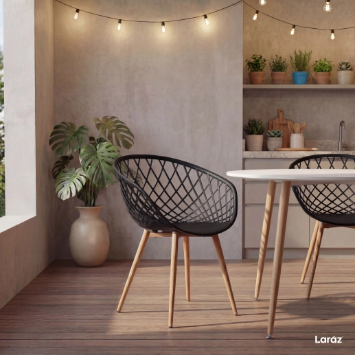 Produto Cadeira de jantar Clarice Nest com design moderno e anatômico - Preto