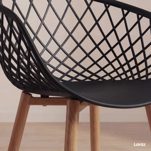 Produto Cadeira de jantar Clarice Nest com design moderno e anatômico - Preto