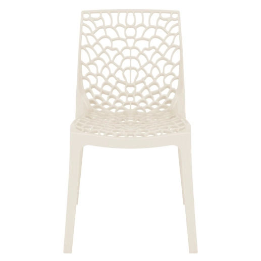 Produto Cadeira de jantar Gruvyer com design contemporâneo e anatômico - Creme