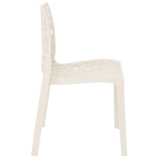 Produto Cadeira de jantar Gruvyer com design contemporâneo e anatômico - Creme
