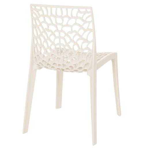 Produto Cadeira de jantar Gruvyer com design contemporâneo e anatômico - Creme