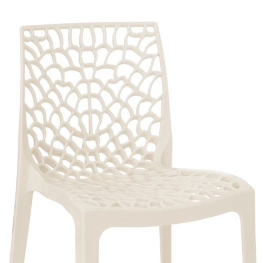 Produto Cadeira de jantar Gruvyer com design contemporâneo e anatômico - Creme