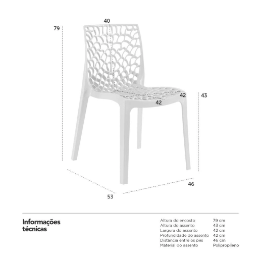Produto Cadeira de jantar Gruvyer com design contemporâneo e anatômico - Creme