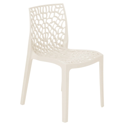 Produto Cadeira de jantar Gruvyer com design contemporâneo e anatômico - Creme