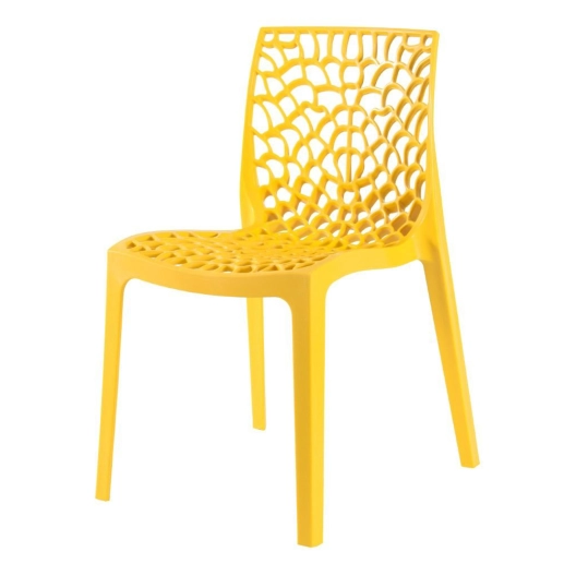 Produto Cadeira de jantar Gruvyer com design contemporâneo e anatômico - Amarelo