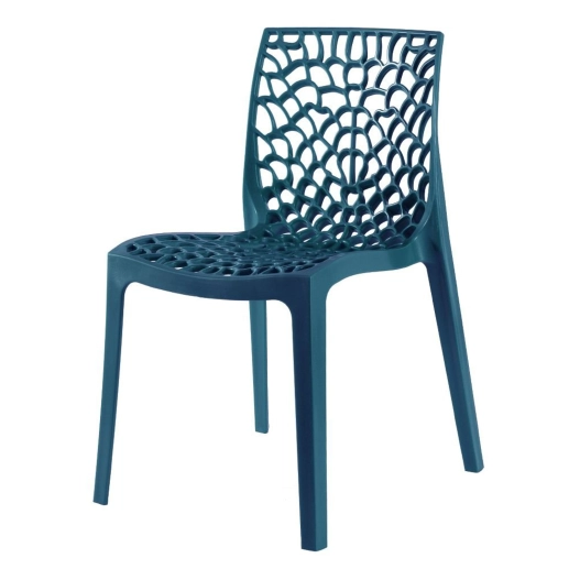 Produto Cadeira de jantar Gruvyer com design contemporâneo e anatômico - Azul petróleo