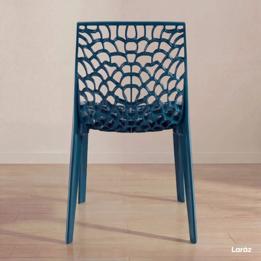 Produto Cadeira de jantar Gruvyer com design contemporâneo e anatômico - Azul petróleo