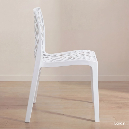 Produto Cadeira de jantar Gruvyer com design contemporâneo e anatômico - Branco