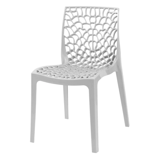 Produto Cadeira de jantar Gruvyer com design contemporâneo e anatômico - Cinza claro