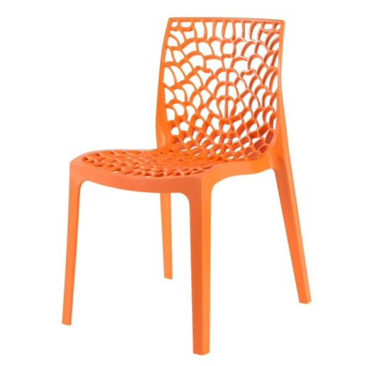 Produto Cadeira de jantar Gruvyer com design contemporâneo e anatômico - Laranja