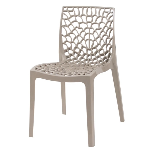 Produto Cadeira de jantar Gruvyer com design contemporâneo e anatômico - Nude