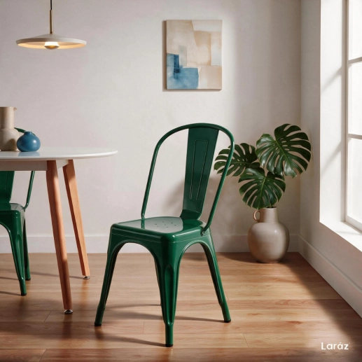 Produto Cadeira de jantar Iron Tolix com design industrial - Verde Escuro