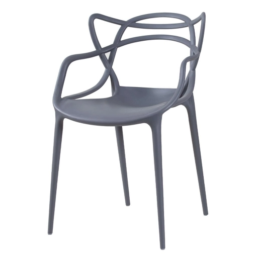 Produto Cadeira de jantar Master Allegra Design Moderno em Polipropileno - Cinza escuro