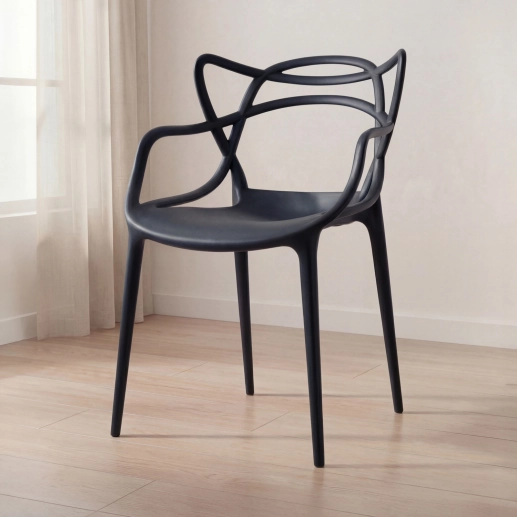 Produto Cadeira de jantar Master Allegra Design Moderno em Polipropileno - Preto