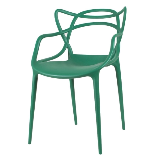 Produto Cadeira de jantar Master Allegra Design Moderno em Polipropileno - Verde escuro