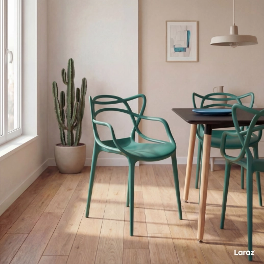 Produto Cadeira de jantar Master Allegra Design Moderno em Polipropileno - Verde escuro
