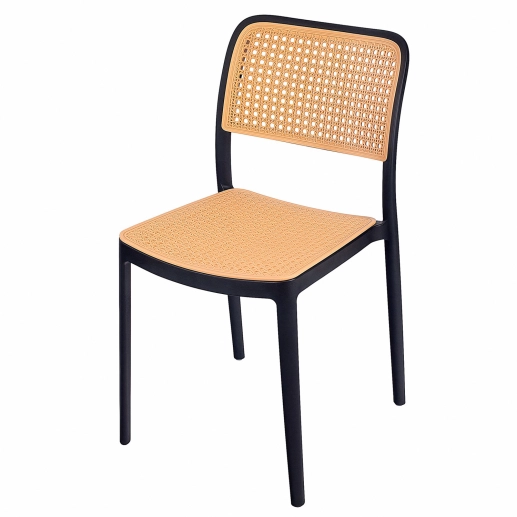 Produto Cadeira de jantar Maya com design moderno e assento confortável - Preto
