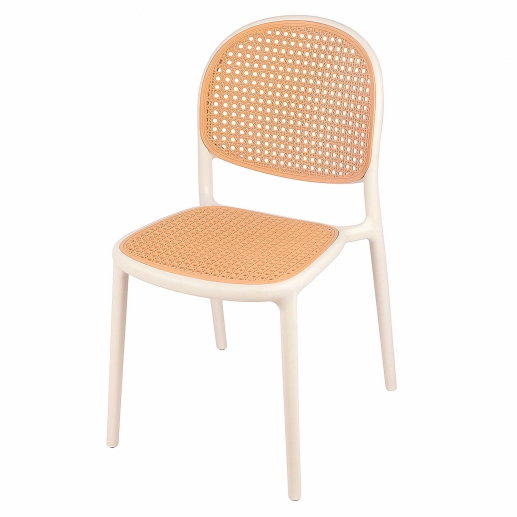 Produto Cadeira de jantar Mumbai de telinha com design contemporâneo e assento anatômico – Branco