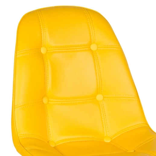 Produto Cadeira de jantar Charles Eames Eiffel Botonê Estofada - Amarelo