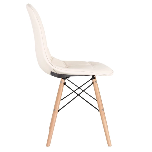 Produto Cadeira de jantar Charles Eames Eiffel Botonê Estofada - Creme