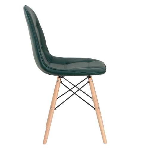 Produto Cadeira de jantar Charles Eames Eiffel Botonê Estofada - Verde escuro