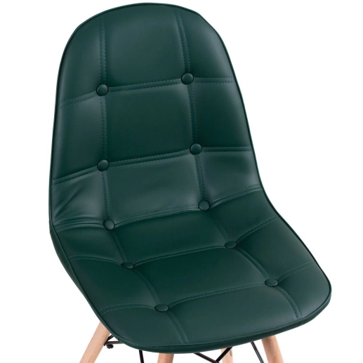 Produto Cadeira de jantar Charles Eames Eiffel Botonê Estofada - Verde escuro