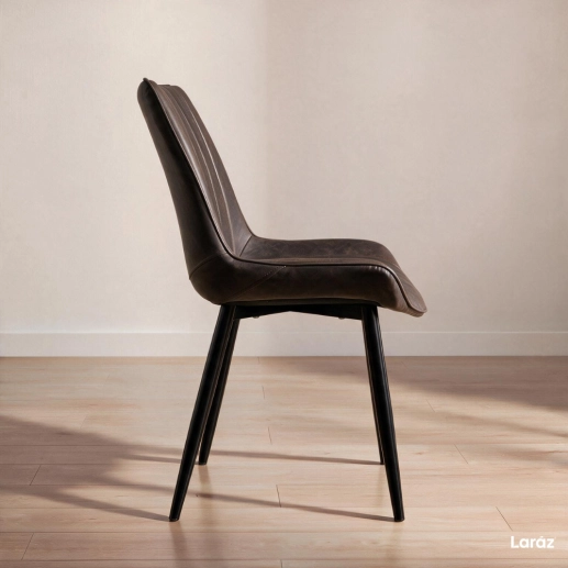 Produto Cadeira estofada Chicago com design industrial - Marrom Vintage