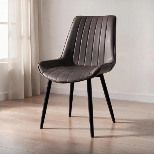 Produto Cadeira estofada Chicago com design industrial - Marrom Vintage