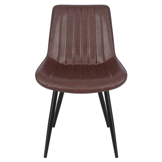 Cadeira estofada Chicago com design industrial - Marrom café Produto Cadeira estofada Chicago com design industrial - Marrom café