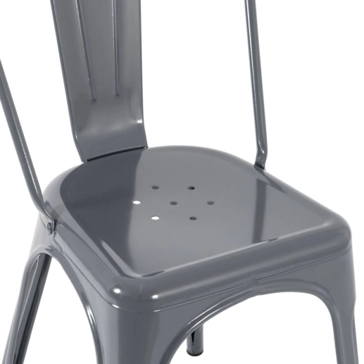 Cadeira de jantar Iron Tolix com design industrial - Cinza escuro Produto Cadeira de jantar Iron Tolix com design industrial - Cinza escuro