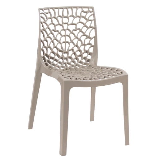 Produto Kit 10 Cadeiras de jantar Gruvyer com design contemporâneo e anatômico - Nude