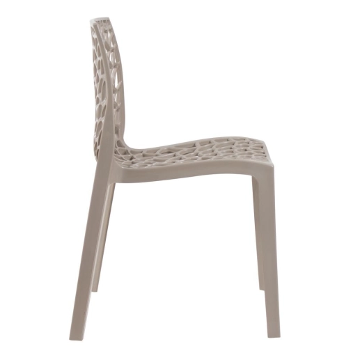 Produto Kit 10 Cadeiras de jantar Gruvyer com design contemporâneo e anatômico - Nude