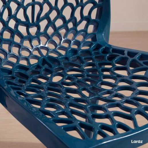 Produto Kit 10 Cadeiras de jantar Gruvyer com design contemporâneo e anatômico - Azul petróleo