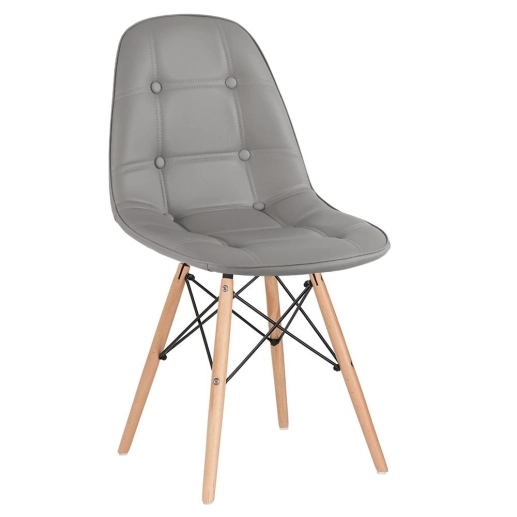 Produto Kit 10 Cadeiras de jantar Charles Eames Eiffel Botonê Estofada - Cinza