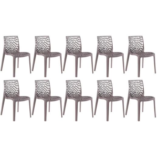 Kit 10 Cadeiras de jantar Gruvyer com design contemporâneo e anatômico - Fendi Produto Kit 10 Cadeiras de jantar Gruvyer com design contemporâneo e anatômico - Fendi