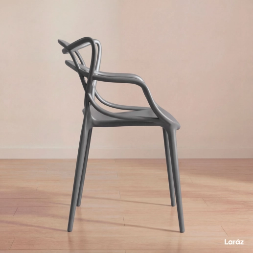 Produto Kit 12 Cadeiras de jantar Master Allegra Design Moderno em Polipropileno - Cinza escuro